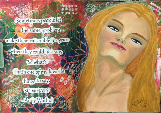 Girl with andy Warhol quote 